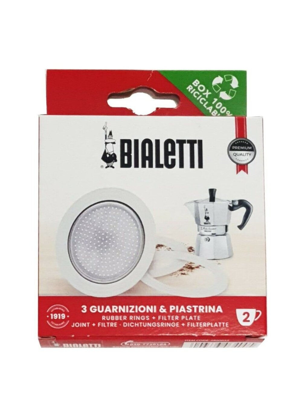 Bialetti Gasket & Filter - Moka/Dama (2 Cup)